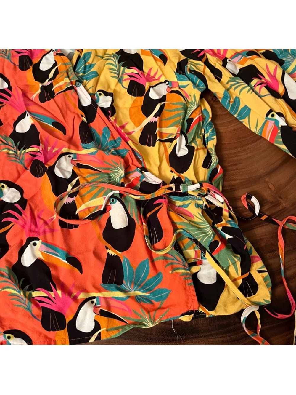 Farm Rio Toucan Wrap Top - Picture 2 of 6